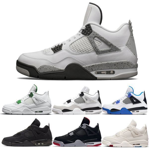 

jumpman 4s men basketball shoes military black red thunder court purple university blue pine green pure money white oreo trainers sneakers