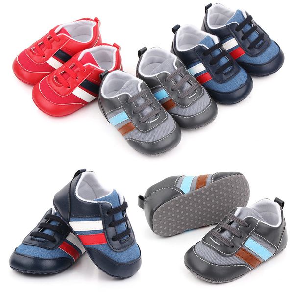 Детская обувь мальчик девочка Pu кроссовки для мальчиков для мальчиков новорожденные дети первые ходьки повседневная кроватка мокасины