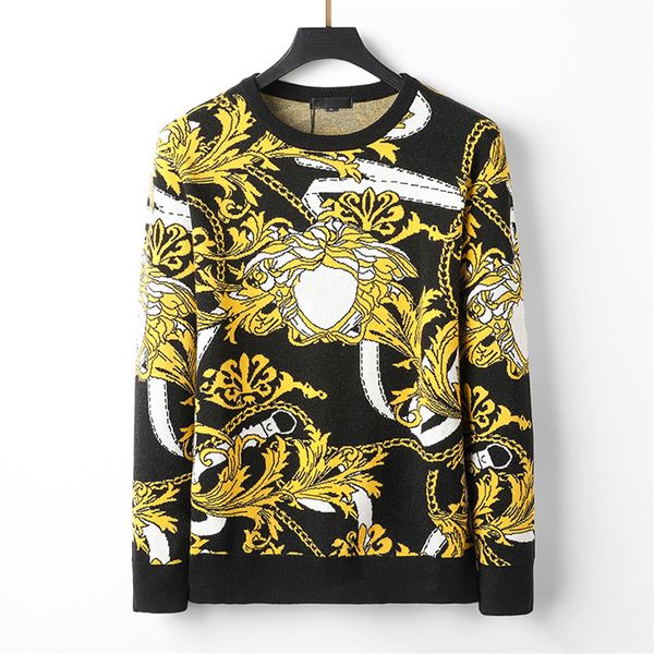 

designer luxury men's plus size sweaters turtleneck lapels classic knit pullover casual black autumn winter fashion senior retro m/l/xl