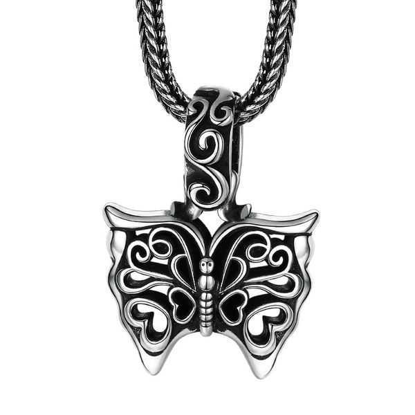 

925 sterling silver scroll butterfly pendant necklaces american european handmade antique punk gothic hip-hop luxury jewelry accessories gif