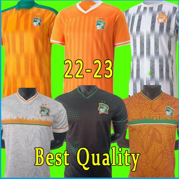 

2021 2022 2023 cote d ivoire team soccer jerseys ivory coast drogba kessie zaha cornet men homme maillot de foot football man uniforms 22 23, Black;yellow