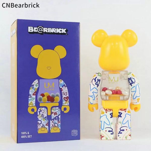 

new 28cm bearbrick building block violence bear 2020 macao limited um yellow eggs for thousands of years 400% trend toys hand-made doll orna