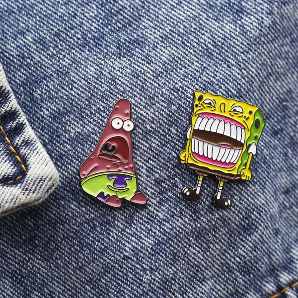 

baby star brooch cute anime movies games hard enamel pins collect cartoon brooch backpack hat bag collar lapel badges, Blue