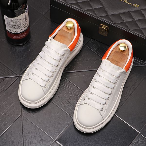 

brand men casual shoes pu leather flats white fashion round toe sneakers footwear waterproof vulcanize driving walking loafers n101, Black