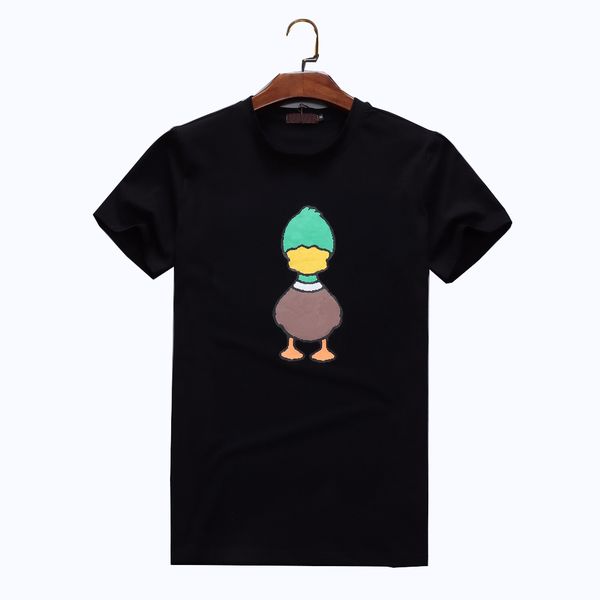 

fashion designer t shirt women mens summer beach sport streetwear woman man tshirt clothing duck pattern print casual black white men tshirt, White;black