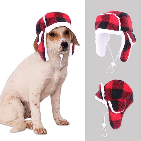 Vestuário para cães de natal suprimentos de animal de estimação Hat de outono de inverno tricô boina quente capa à prova de vento para Golden Retriever ano 2022 PartyDog