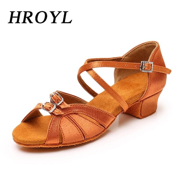 

children dance shoes for girls women ballroom latin shoes ladies modern tango dancing performance salsa sandals 3.5cm heel 220507, Black