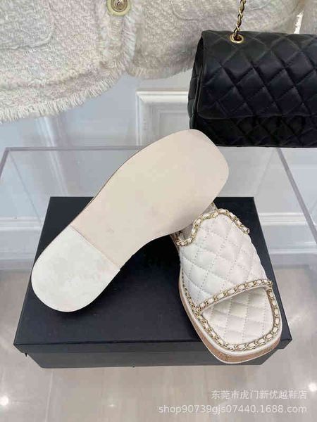 

sandals slippers women's fashion wear out spring and summer thick soled heel slippers chain leisure one-sided belt sandals, Black