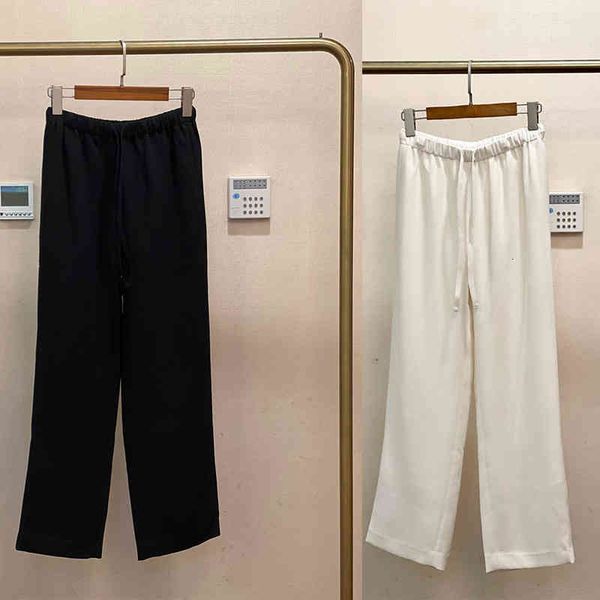 

women's shorts p220235 th elastic waist straight tube leisure wide leg pants, White;black