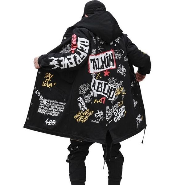 Осенняя куртка MA1 Bomber Coat в Китае есть хип -хоп звезда Swag Tyga Overwear Long Style Casual Trench Coat 201128