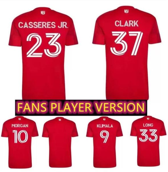 

mls 22 23 new york red soccer jerseys morgan home away tolkin 2022 2023 bulls amaya klimala long duncan casseres jr. clark royer camiseta de, Black;yellow