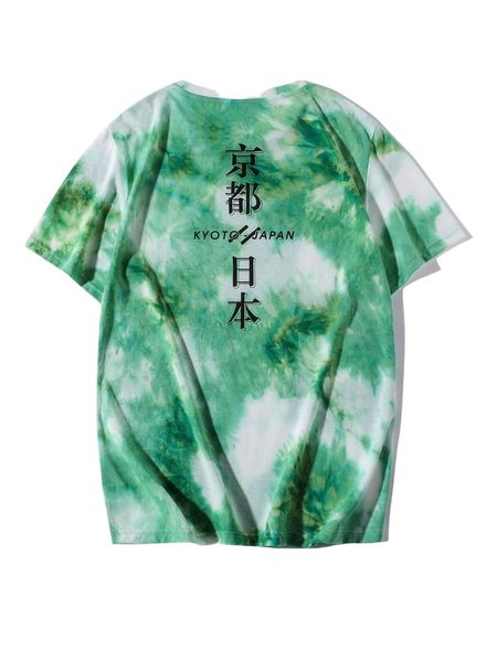 

men tie dye japanese letter graphic tee o0cz#, White;black