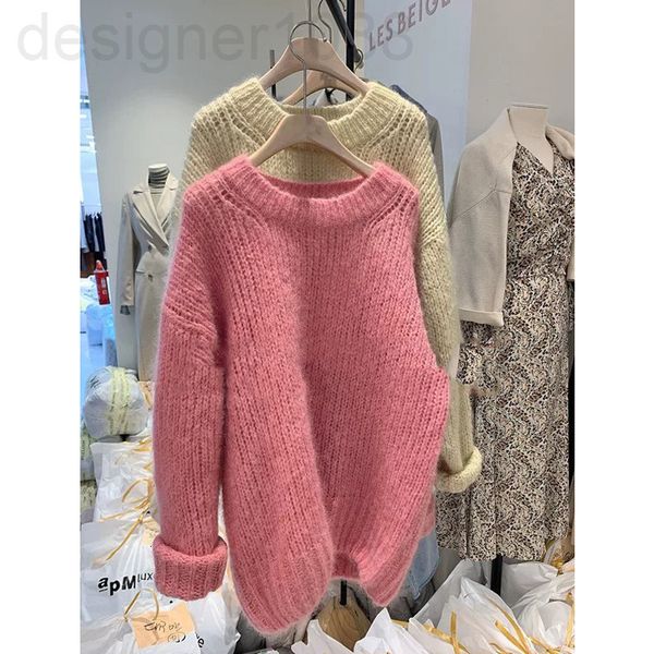 

women's knits & tees designer french lazy style sweater 2021 autumn and winter new loose pullover wear fashion versatile net red wool w, White