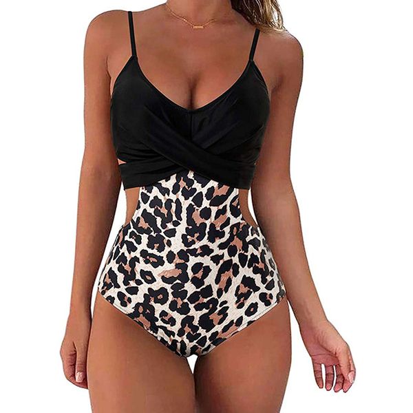 

2022 new one piece swimsuit women plus size swimwear female cross swimsuit monokini bather bathing suits summer beach wear swim, White;black