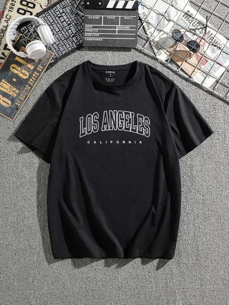 

men letter graphic tee b5mu#, White;black