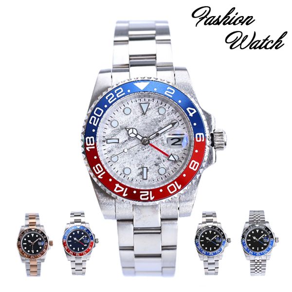 

mens watch st9 watches stainless sapphire blue red white batman ceramic bezel luxury mechanical automatic movement self-winding wristwatches, Slivery;brown