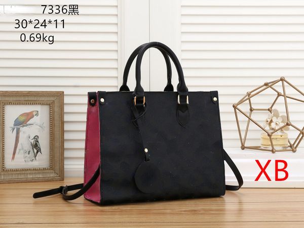 

brand designers cowhide black emboss onthego totes designer luxury handbags mm women's shoulder crossbody bags shopper bag lady purse 7