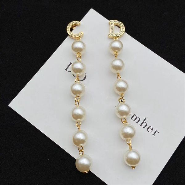 

81% off factory for sale tassel pearl female personality long ear accessories show face thin ins net red same style, Golden