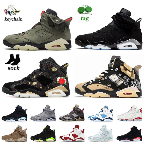

travis men women jumpman 6 sports basketball shoes 6s classic unc white red oreo metallic silver georgetown tiffany blue off olive cny retro
