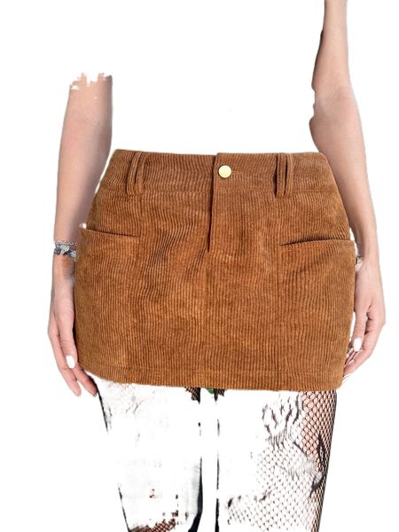 

grunge dual pocket corduroy skirt without belt b9hb#, Black