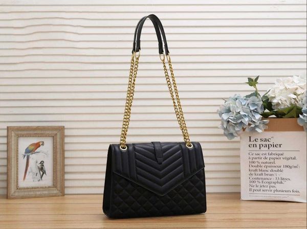 

designer leather women shoulder bags crossbody luxury handbags clutch purses ladies wallets tote gold silver black chain bag 27cm