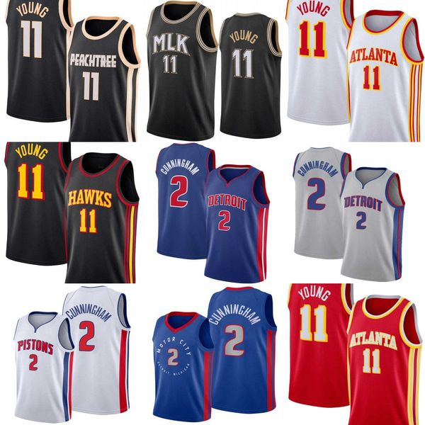 

stitch basketball trae 11 young jersey men cade 2 cunningham jerseys, Black;red