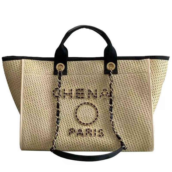 

designer fashion luxury beach bags large ch linen woven women evening handbag straw knitting shoulder portable brand classic female big shop