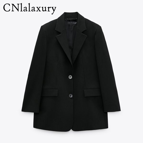 

women fashion office wear single breasted black blazer coat vintage long sleeve suit jacket pockets female outerwear chic 220809, White;black