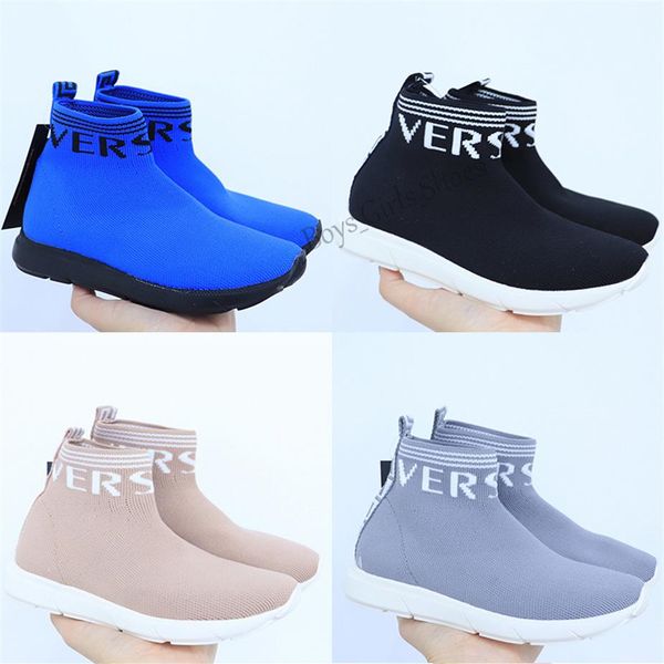 

boots princess fashion metal chain child kids shoes for girls autumn ankle black 2021 children's socks 3-12 year eur 26-352554