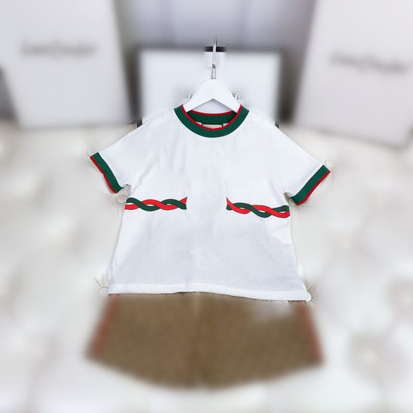 

designer lux new 2022 summer clothing sets white short sleeves with round neck gradeschool garment classic printed denim shorts