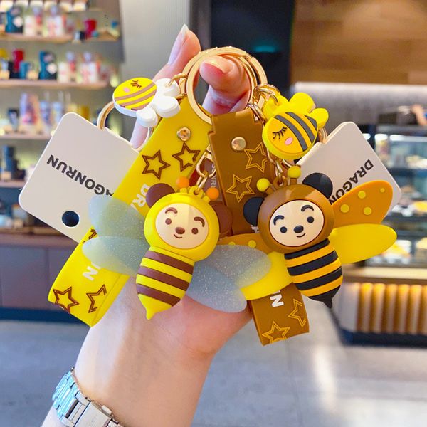 

kawaii little bee keychain fashion decompression toy keychain bag pendant couple accessories creative gift special souvenir