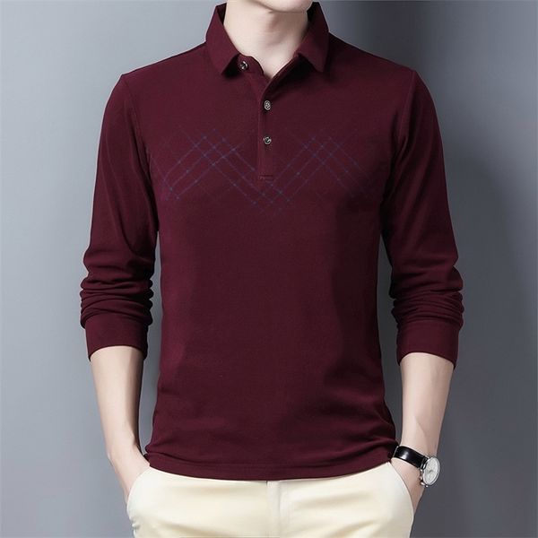

ymwmhu fashion brand men polo shirt long sleeve slim fit autumn and spring polo shirt for men loose casual shirt korean clothing 220408, White;black