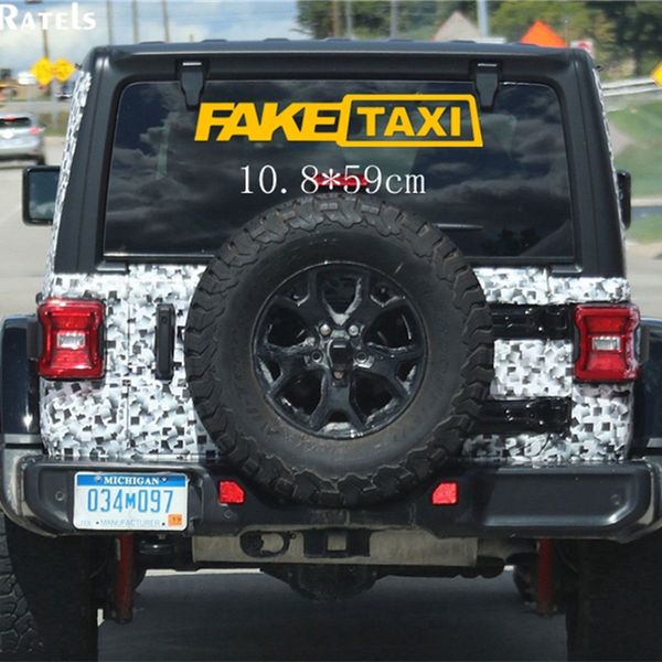 

three ratels tz-1168 2pcs fake taxi car stickers reflective decal funny window vinyl decals styling self adhesive emblem