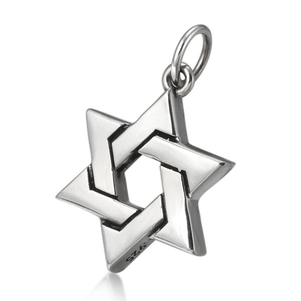 

925 sterling silver six-pointed star pendant necklaces American European vintage handmade antique punk gothic hip-hop luxury jewelry accessories