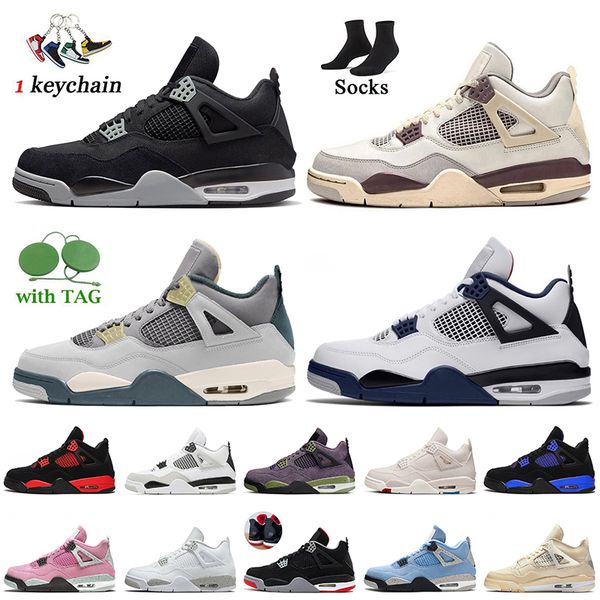 

4s canyon purple jumpman 4 basketball shoes craft canvas black cat blue red thunder midnight navy sail white oreo military women mens traine