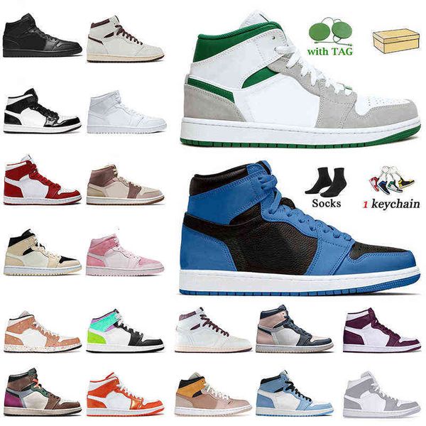 

biig size us 13 jumpman 1 1s women men high basketball shoes mid triple black white university blue a ma maniere bordeaux grey pine green