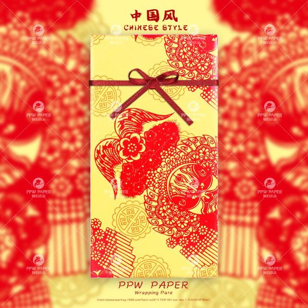 Confezione regalo Carta da regalo Kraft colorata 70 50 cm Materiale da imballaggio in stile cinese Carta artigianale fatta a mano fai-da-te Regalo