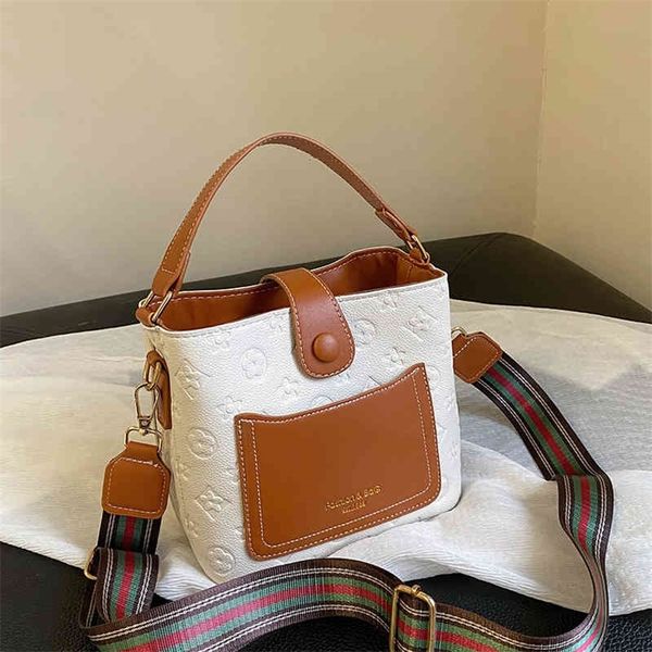 

wholesale store 75% off light minority contrast color bucket large capacity bag early autumn single shoulder bag