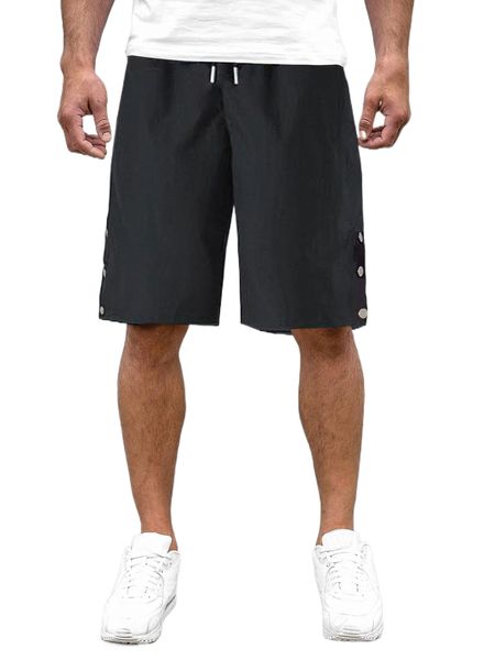 

men solid drawstring waist shorts 96yq#, White;black