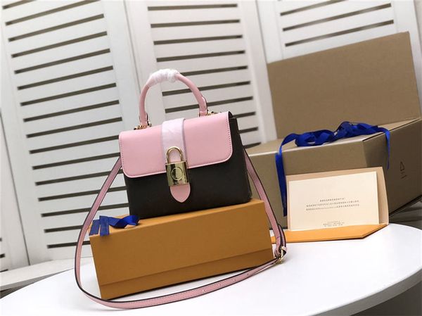 

original style women genuine leather totes locky bb presbyopia lock postman bag portable female handbag shoulder bags handbags