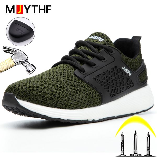 

work safety shoes men lightweight work shoes sneakers for men women protective shoes anti-smash anti-puncture boots men, Red;white
