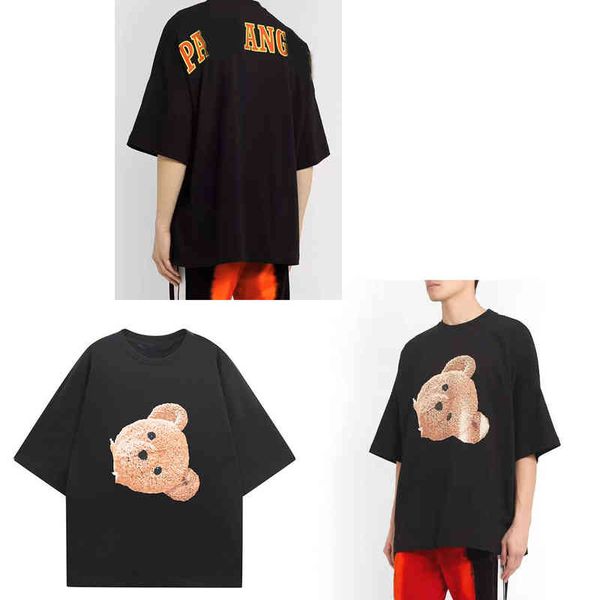 

designer palms t shirt summer mens womans lovers vintage oversized sweat luxe large loose trendy round neck europe and america fashion brand, White;black