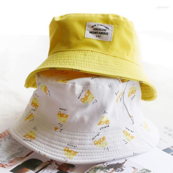 Breite Krempe Hüte Panama Zwei Seite Reversible Unisex Mode Eimer Hut Bob Caps Hip Hop Gorro Männer Sommer Kappe Traurige Jungen Strand Sonne Banane Eger22