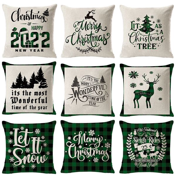 

decorative pillow green linen pillows sleeve christmas home living room sofa decoration cushion seat pillow slides