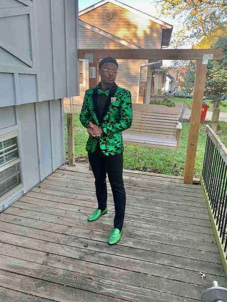 

men's suits & blazers high grade men's dress green shiny velvet sequin suit coat handsome single western trend casual, White;black