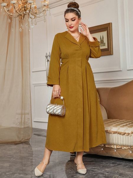 

plus plicated detail suede dress 98cj#, Black