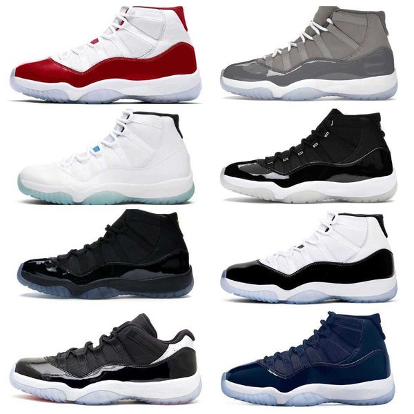 

cool grey high 11 11s basketball shoes bred 25th anniversary concord 45 space jam men women trainers low legend blue citrus platinum tint, Black