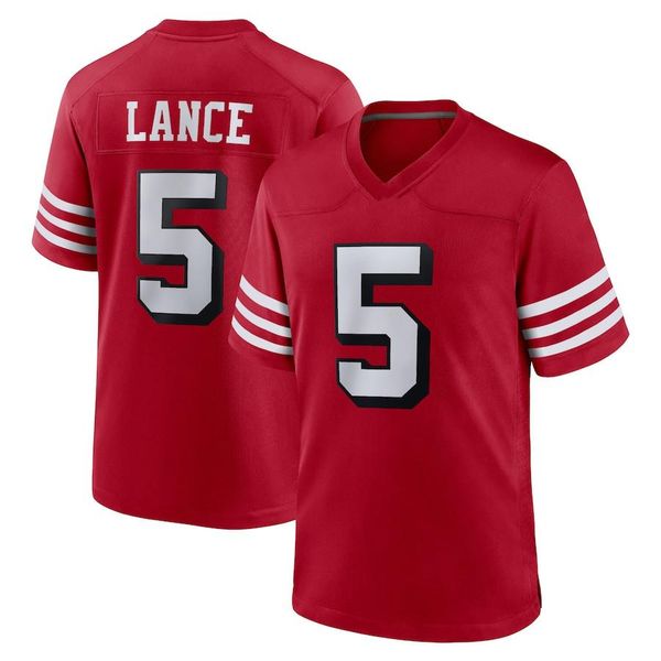 

football 85 george kittle 97 nick bosa 19 deebo samuel 5 trey ogb112 lance 10 jimmy 54 warner 25 mitchell 31 mostert 16 joe 80 rice 42 lott, Black
