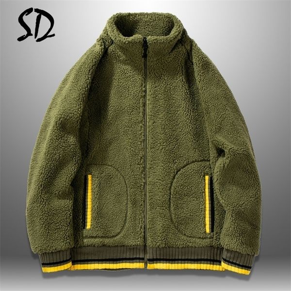

fur jacket men winter outwear mens thick jackets warm fleece lining coat brand clothing streetwear casual male european size 201128, Black;brown