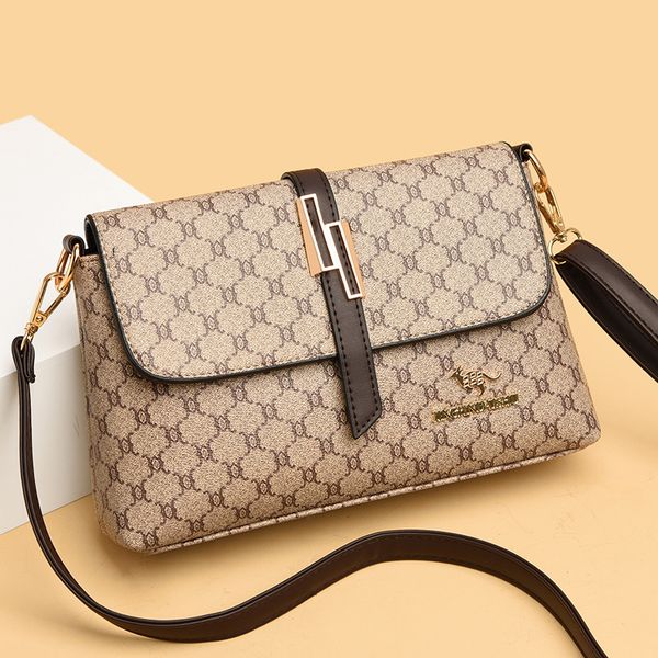 

wholesale factory ladies' brand leathers shoulder bags clamshell old elegant crossbody bag 5 kinds of printed soft leather fashion back